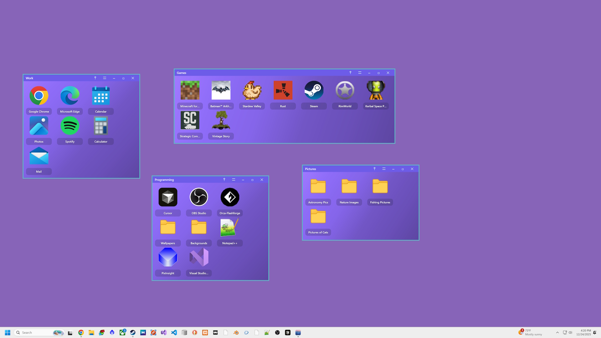 Familiar TaskScapes and Icons